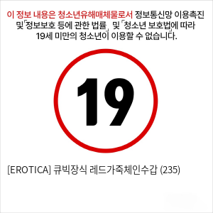 [EROTICA] 큐빅장식 레드가죽체인수갑 (235)